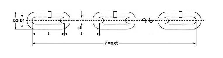 DIN 762 Konveyörler İçin Yuvarlak Çelik Baklalı Zincirler
