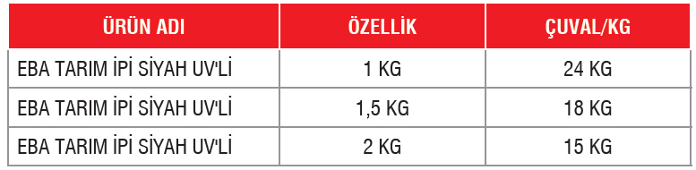 EBA SİYAH TARIM İPİ UV’Lİ