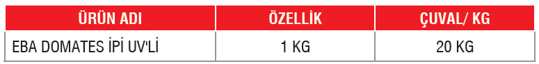 EBA DOMATES İPİ UV’Lİ