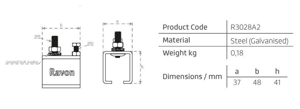 R3028A2 Sabit Askı Tek Bağlantı Civatalı (3028 Serisi)